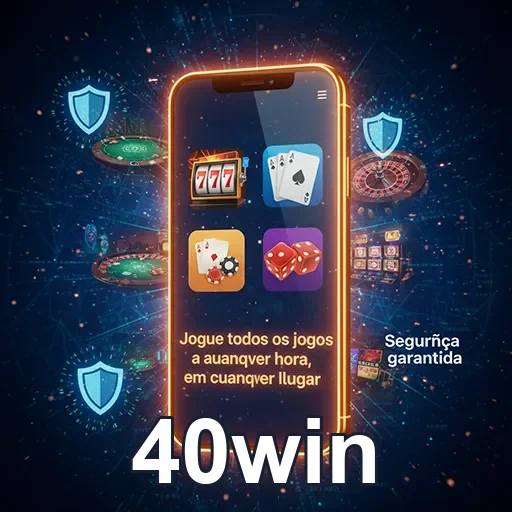 Pessoa jogando no app 40win de cassino móvel
