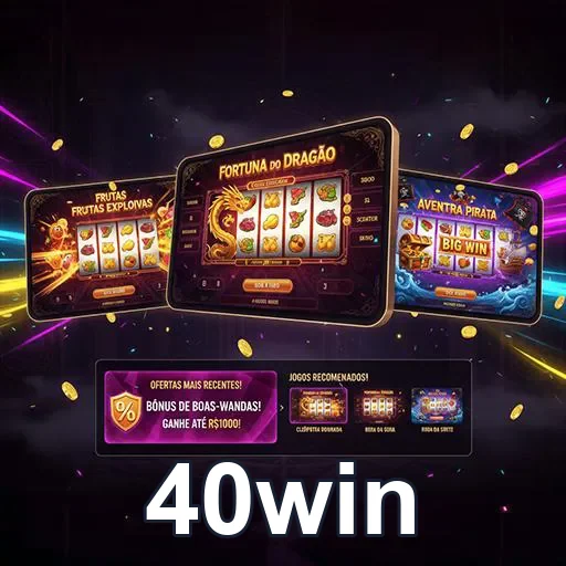 Imagem do site 40win mostrando uma homepage moderna e atraente para apostas esportivas e jogos online.